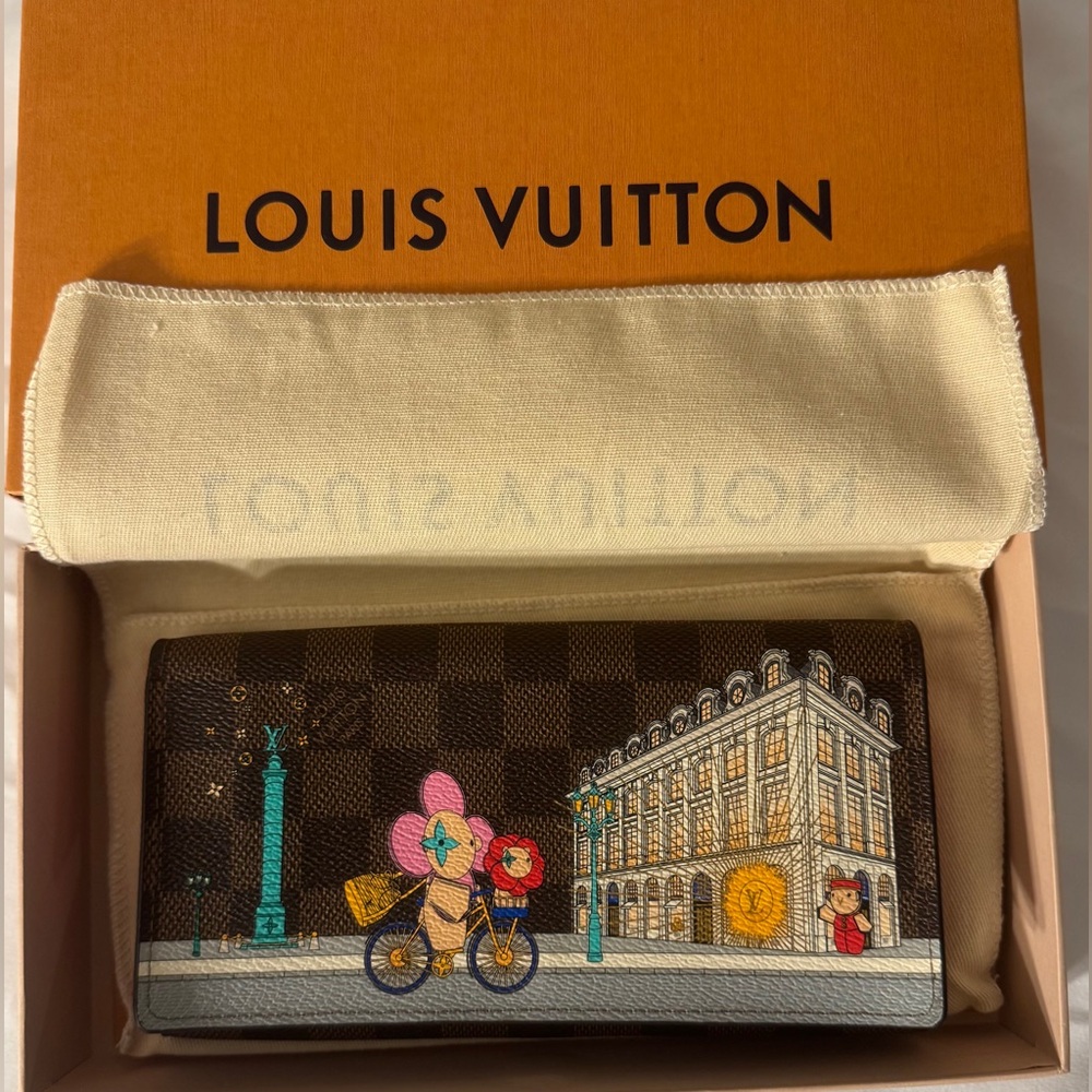 Louis Vuitton Authentic Wallet with Colorful City Design